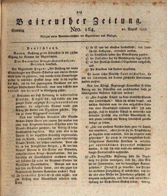 Bayreuther Zeitung Sonntag 21. August 1825