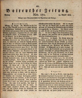 Bayreuther Zeitung Montag 29. August 1825