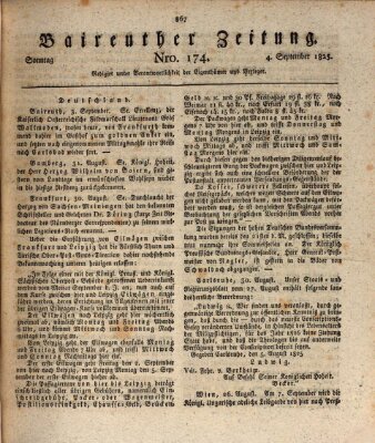 Bayreuther Zeitung Sonntag 4. September 1825