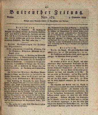 Bayreuther Zeitung Montag 5. September 1825