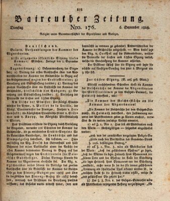 Bayreuther Zeitung Dienstag 6. September 1825