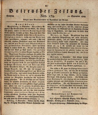 Bayreuther Zeitung Sonntag 11. September 1825