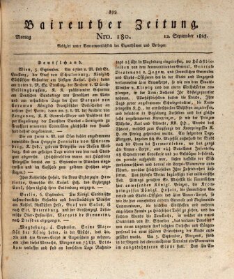 Bayreuther Zeitung Montag 12. September 1825