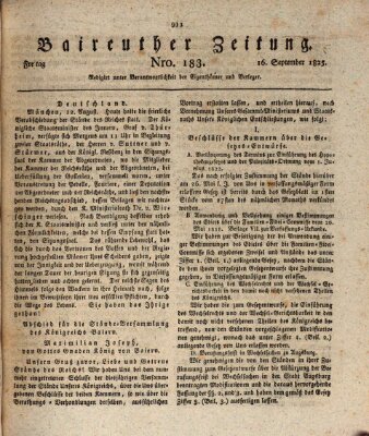 Bayreuther Zeitung Freitag 16. September 1825