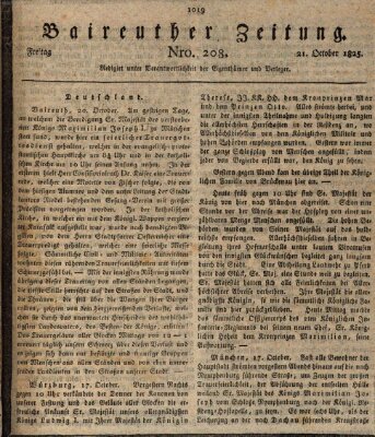 Bayreuther Zeitung Freitag 21. Oktober 1825