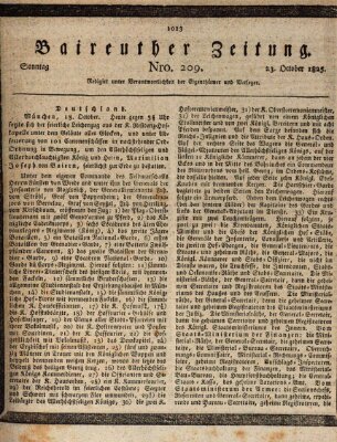 Bayreuther Zeitung Sonntag 23. Oktober 1825