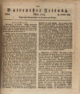 Bayreuther Zeitung Freitag 28. Oktober 1825