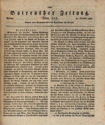 Bayreuther Zeitung Montag 31. Oktober 1825