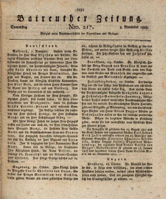 Bayreuther Zeitung Donnerstag 3. November 1825