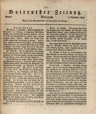 Bayreuther Zeitung Montag 7. November 1825