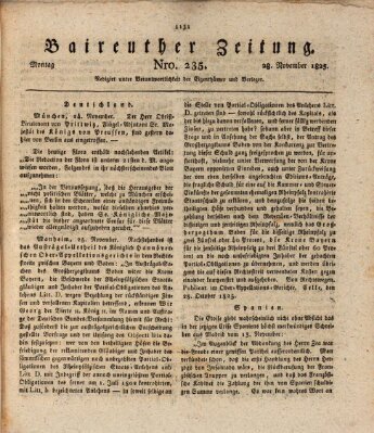 Bayreuther Zeitung Montag 28. November 1825