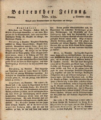 Bayreuther Zeitung Sonntag 4. Dezember 1825