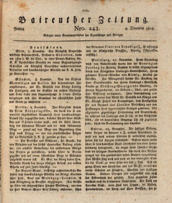 Bayreuther Zeitung Freitag 9. Dezember 1825