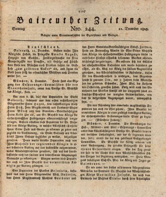 Bayreuther Zeitung Sonntag 11. Dezember 1825