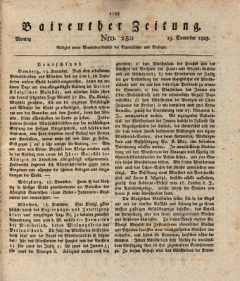 Bayreuther Zeitung Montag 19. Dezember 1825