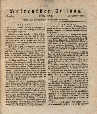 Bayreuther Zeitung Dienstag 20. Dezember 1825