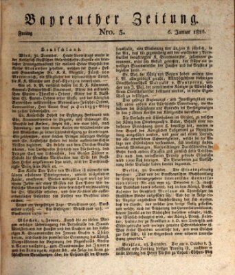 Bayreuther Zeitung Freitag 6. Januar 1826