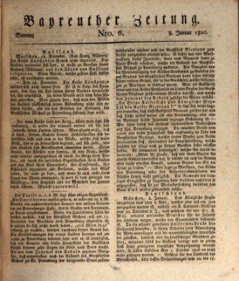 Bayreuther Zeitung Sonntag 8. Januar 1826