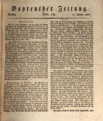 Bayreuther Zeitung Dienstag 17. Januar 1826