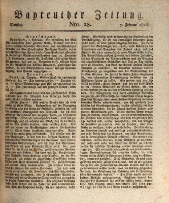 Bayreuther Zeitung Dienstag 7. Februar 1826