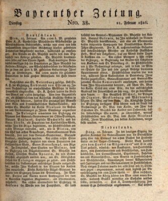 Bayreuther Zeitung Dienstag 21. Februar 1826