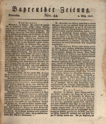 Bayreuther Zeitung Donnerstag 2. März 1826