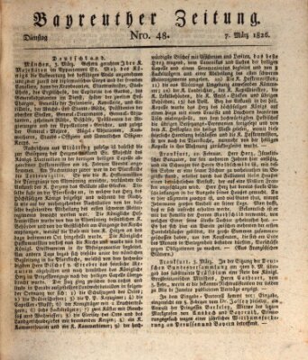 Bayreuther Zeitung Dienstag 7. März 1826