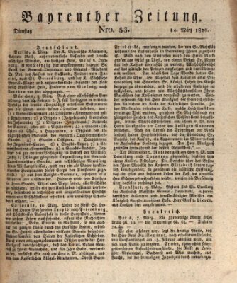 Bayreuther Zeitung Dienstag 14. März 1826