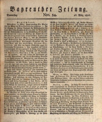 Bayreuther Zeitung Donnerstag 16. März 1826