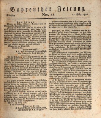 Bayreuther Zeitung Dienstag 21. März 1826