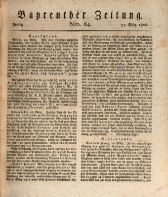 Bayreuther Zeitung Freitag 31. März 1826