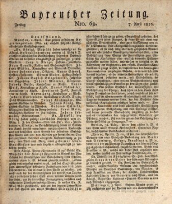 Bayreuther Zeitung Freitag 7. April 1826