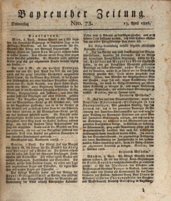 Bayreuther Zeitung Donnerstag 13. April 1826