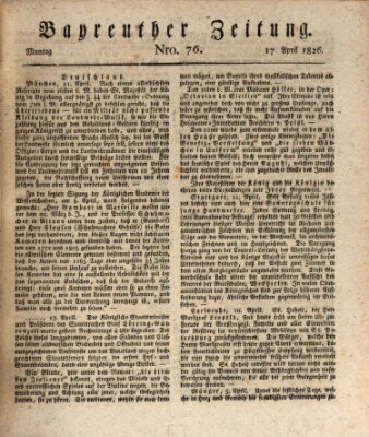 Bayreuther Zeitung Montag 17. April 1826