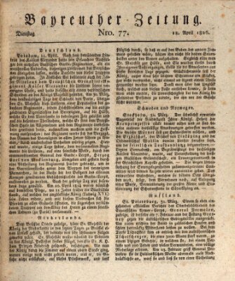 Bayreuther Zeitung Dienstag 18. April 1826