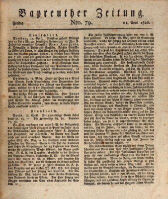 Bayreuther Zeitung Freitag 21. April 1826