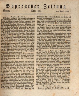 Bayreuther Zeitung Sonntag 30. April 1826