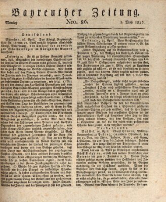 Bayreuther Zeitung Montag 1. Mai 1826