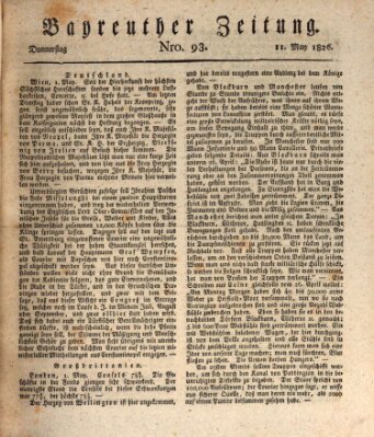 Bayreuther Zeitung Donnerstag 11. Mai 1826