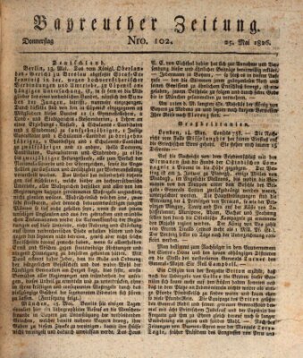 Bayreuther Zeitung Donnerstag 25. Mai 1826