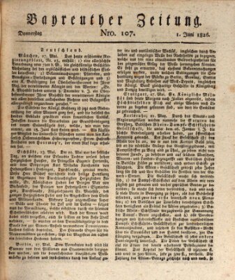 Bayreuther Zeitung Donnerstag 1. Juni 1826