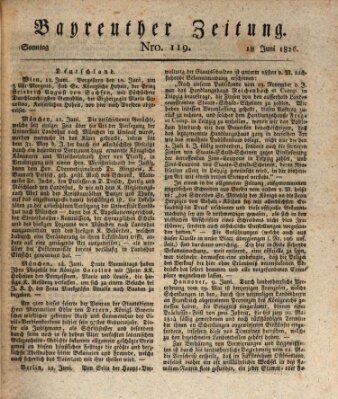 Bayreuther Zeitung Sonntag 18. Juni 1826