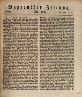 Bayreuther Zeitung Montag 26. Juni 1826