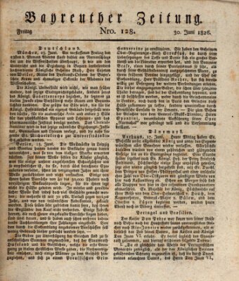 Bayreuther Zeitung Freitag 30. Juni 1826