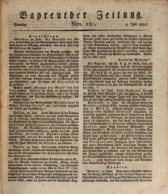 Bayreuther Zeitung Dienstag 4. Juli 1826