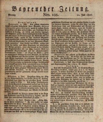 Bayreuther Zeitung Montag 10. Juli 1826