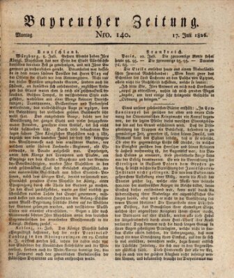 Bayreuther Zeitung Montag 17. Juli 1826