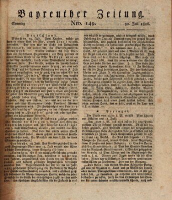 Bayreuther Zeitung Sonntag 30. Juli 1826