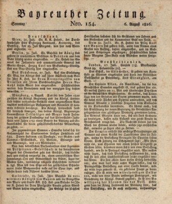 Bayreuther Zeitung Sonntag 6. August 1826