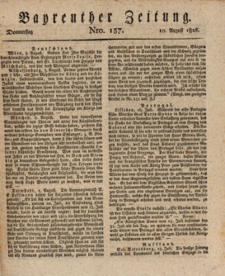 Bayreuther Zeitung Donnerstag 10. August 1826